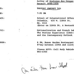 Announcements, 1982-01-05. ...