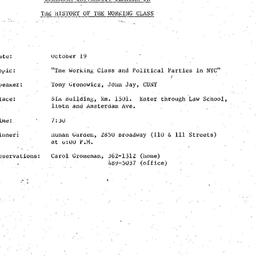 Announcements, 1981-10-19. ...