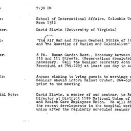 Announcements, 1984-04-10. ...