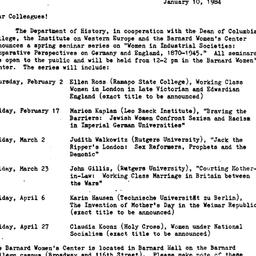 Announcements, 1984-01-10. ...