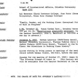 Announcements, 1983-11-22. ...