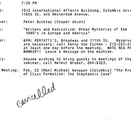 Announcements, 1987-01-22. ...