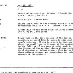 Announcements, 1977-05-18. ...