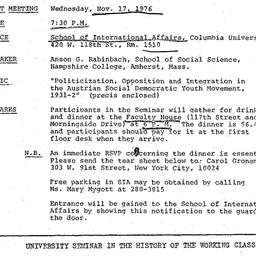 Announcements, 1976-11-07. ...