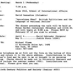 Announcements, 1995-02-20. ...