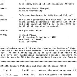 Announcements, 1993-04-02. ...