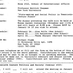 Announcements, 1993-01-05. ...
