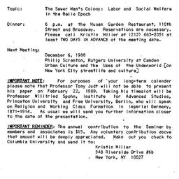 Announcements, 1988-11-06. ...