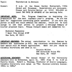 Announcements, 1989-04-13. ...
