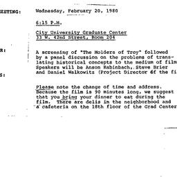 Announcements, 1980-01-24. ...