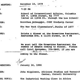 Announcements, 1979-12-10. ...