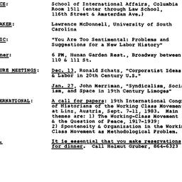 Announcements, 1982-11-18. ...