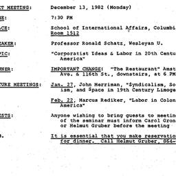 Announcements, 1982-12-13. ...