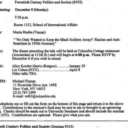 Announcements, 1996-11-30. ...