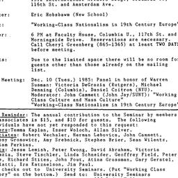 Announcements, 1985-11-20. ...