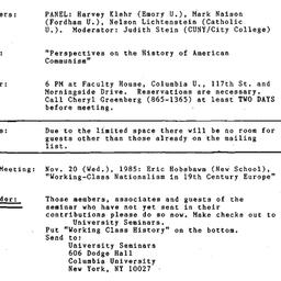 Announcements, 1985-10-17. ...
