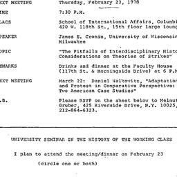 Announcements, 1978-02-23. ...