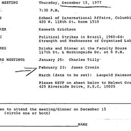 Announcements, 1977-12-15. ...
