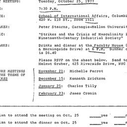 Announcements, 1977-10-25. ...