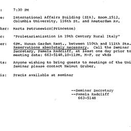 Announcements, 1984-10-22. ...
