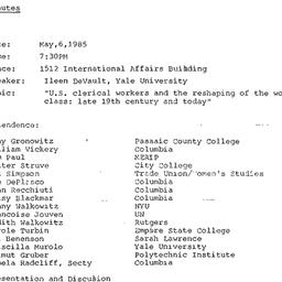 Minutes, 1985-05-06. Twenti...