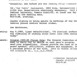 Announcements, 1985-04-17. ...