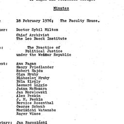 Minutes, 1976-02-18. Law an...