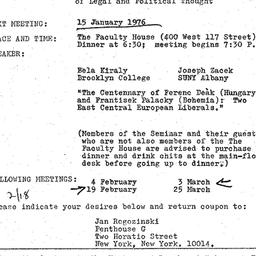 Announcements, 1976-01-15. ...