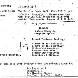 Announcements, 1976-04-22. ...