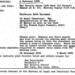 Announcements, 1976-02-04. ...