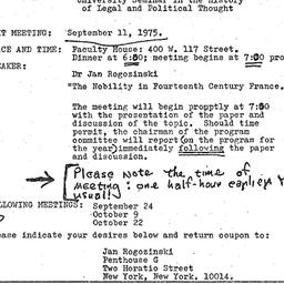 Announcements, 1975-09-11. ...