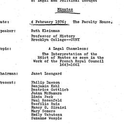 Minutes, 1976-02-04. Law an...