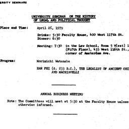Announcements, 1979-04-26. ...