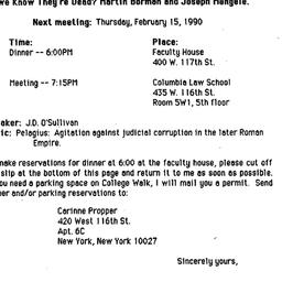 Announcements, 1990-02-08. ...