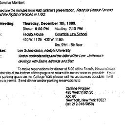 Announcements, 1989-11-20. ...
