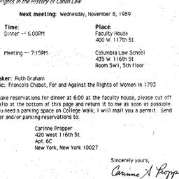 Announcements, 1989-10-29. ...