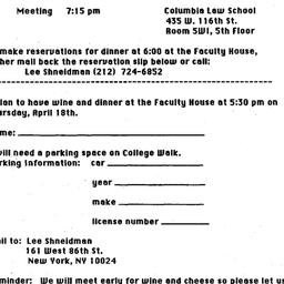 Announcements, 1991-04-18. ...