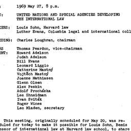 Minutes, 1969-05-27. Law an...