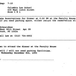 Announcements, 1993-12-08. ...
