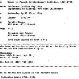 Announcements, 1994-04-27. ...