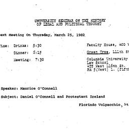 Announcements, 1982-03-25. ...