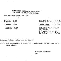 Announcements, 1981-11-19. ...