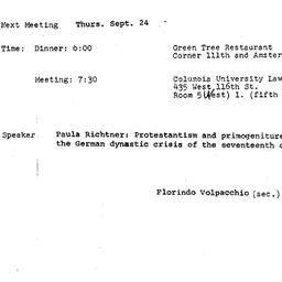 Announcements, 1981-09-24. ...