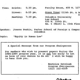 Announcements, 1983-10-27. ...