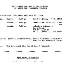Announcements, 1984-02-23. ...