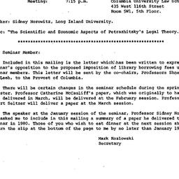 Announcements, 1987-01-21. ...