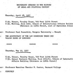 Announcements, 1977-04-28. ...
