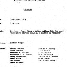 Minutes, 1976-10-13. Law an...
