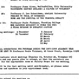Announcements, 1976-10-13. ...