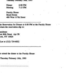 Announcements, 1995-02-16. ...